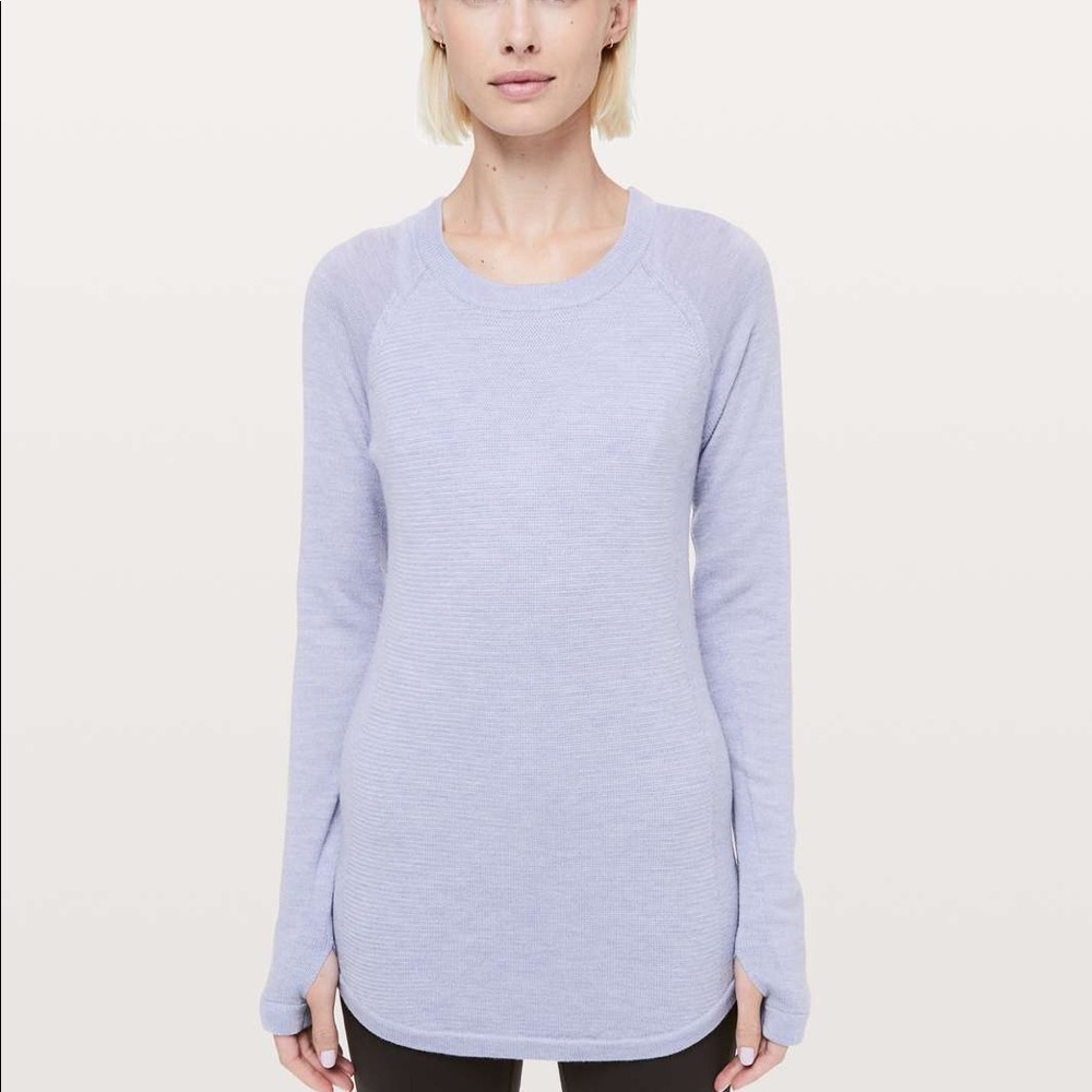 Lululemon Sit In Lotus Sweater Heathered Lilac Size 4